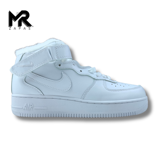 N**K AIR FORCE 1 MID - BLANCA-  CON FORRO DE PIEL SINTÃ‰TICA