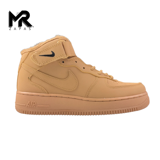 N**K AIR FORCE 1 MID - BEIGE CON FORRO DE PIEL SINTÃ‰TICA