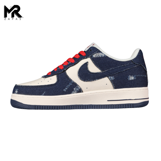 Levis x N*K Air Force 1 Low -  Dark Denim Azul Rojo Blanco